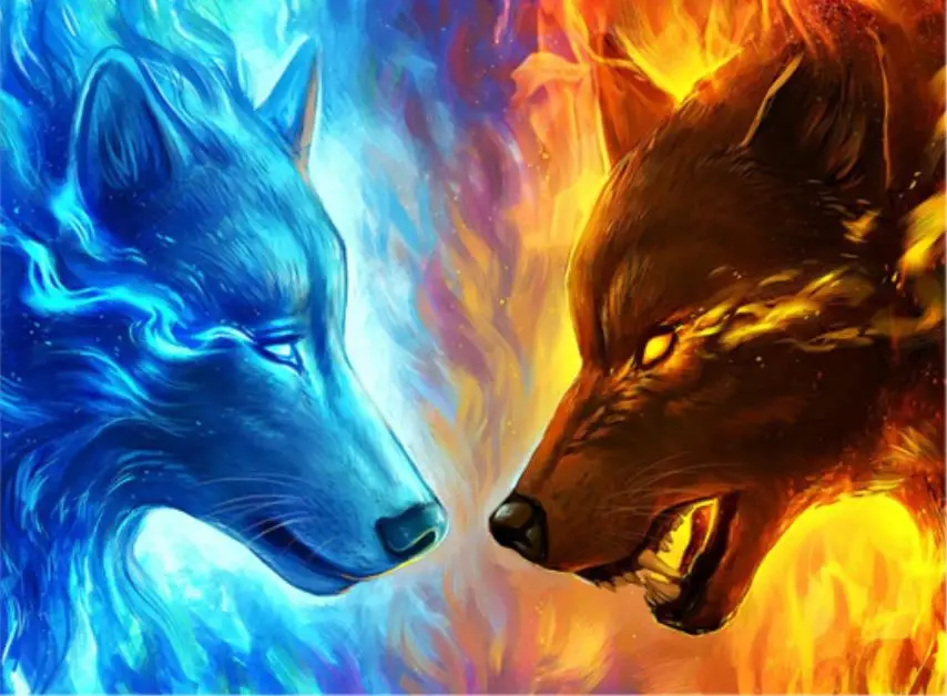 

Full 5D DIy Daimond Painting "Animal Wolves" 3D Diamond Painting mosaic Round Rhinestones Diamant painting Embroidery home decor