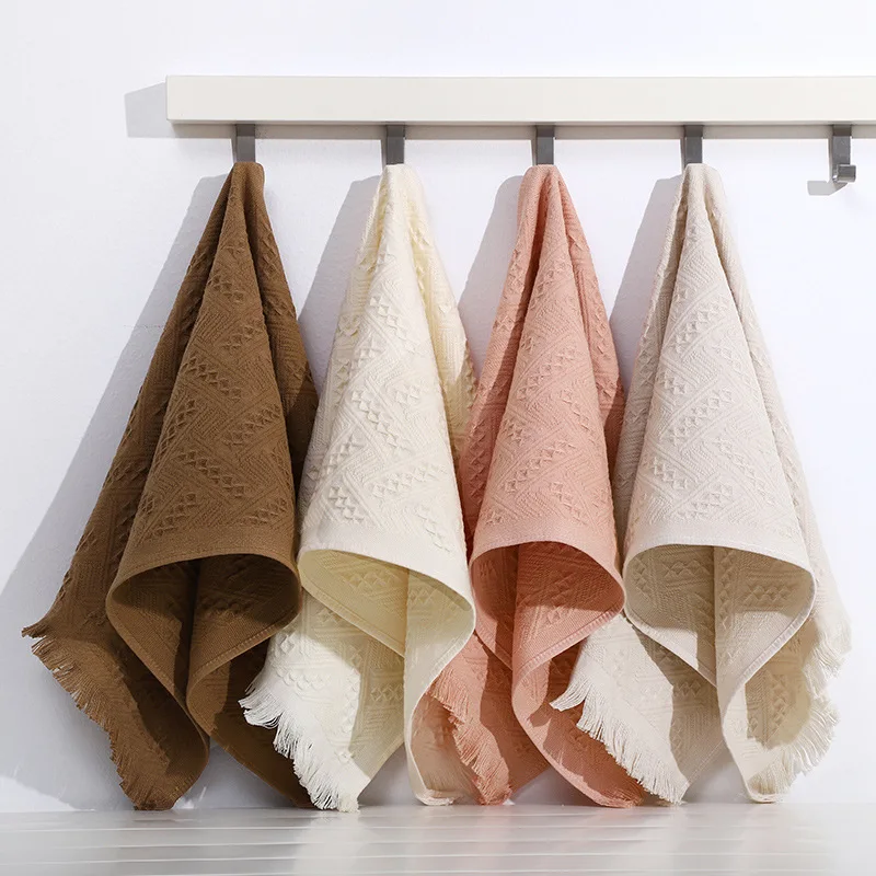 

Plaid Cotton Towel with Tassel toalla 2pcs Face Washcloth Hand Towel 1pc Bath Towel Camping Shower Towels Bathroom 3Pieces Set