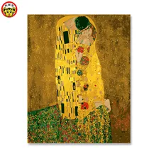 Kiss_ gustav klimt DIY картина по номерам домашнее украшение для гостиной DIY цифровой холст масляная настенная художественная картина для дома Wal