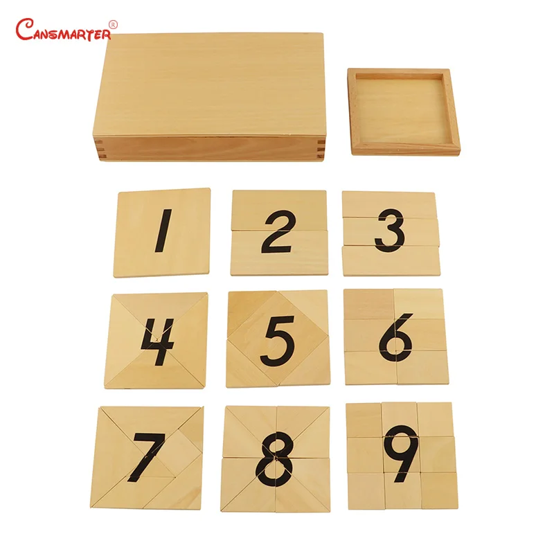 

Montessori Wooden Puzzles Digital Segmentation 1-9 Numbers Teaching Aids Toys Toddlers Educational Math Toy Children MA083-3