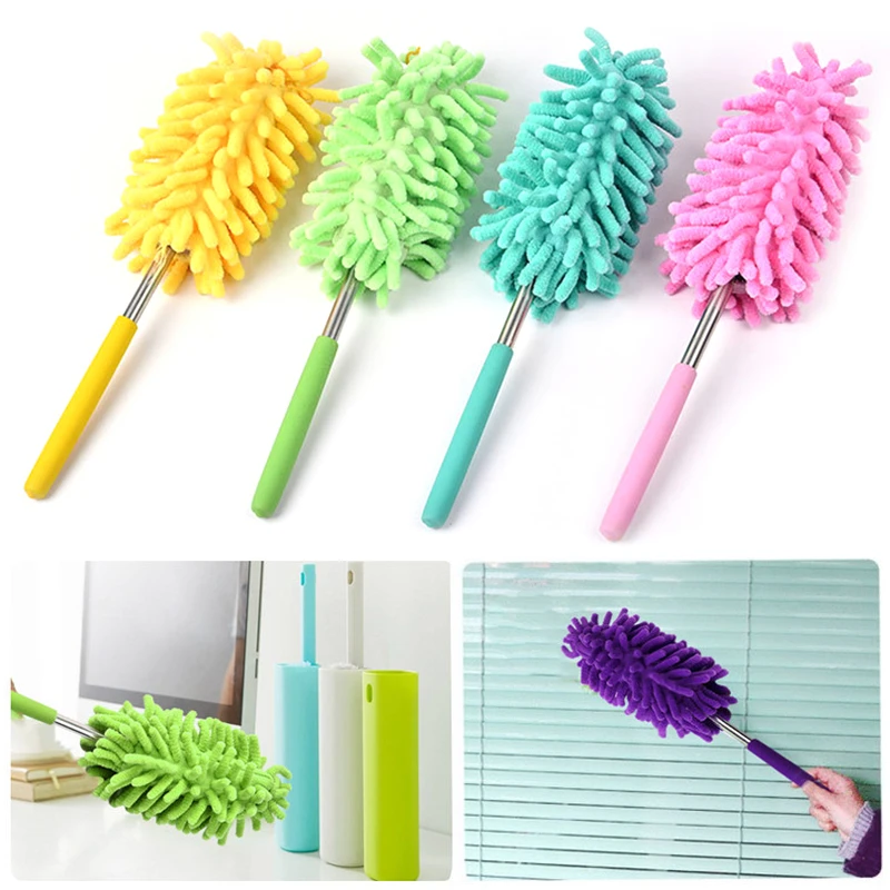 Telescopic Microfiber Feather Duster Extendable Clean Dust Home Office Tools New 
