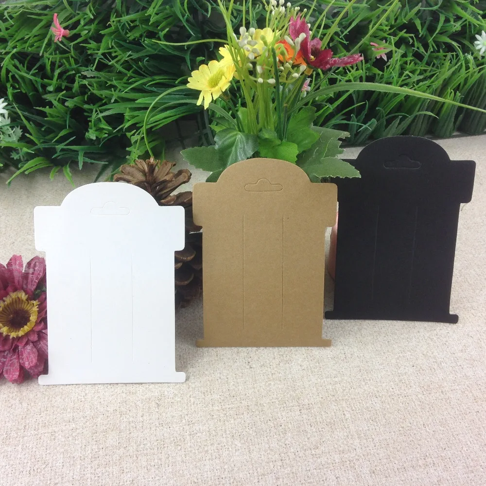 Wholesale Free Shipping Black/White/Kraft Hair Clip Card Hair Band Holder If Custom Logo MOQ : 1000 PCS Logo Cost Extra Jewelry Packaging