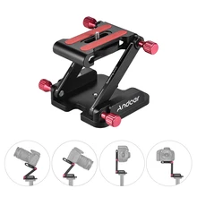 Andoer aleación de aluminio Z Flex Tilt Head plegable Placa de liberación rápida Cámara trípode Head Stand Holder para Canon Nikon Sony DSLR