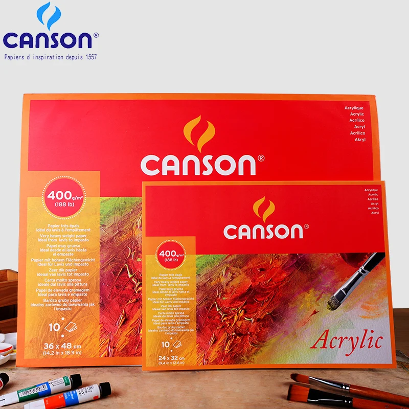 

Bgln 400g/m2 Professional Acrylic Paper Book 10Sheets Hand Painted Acrylic Book Creative Office For School Students Art Supplies