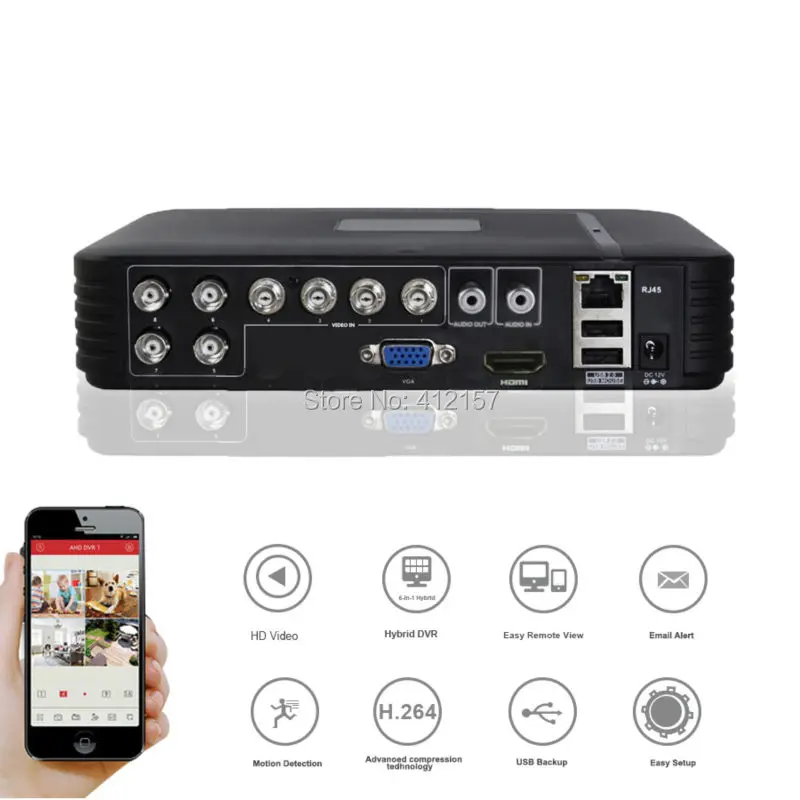 CCTV безопасности 8CH видеорегистратор AHD 720P 1080N 1080P 5 в 1, гибрид, CVI TVI аналоговый HD IP Камера HVR видеорегистратор Регистраторы P2P просмотр на мобильном HDMI