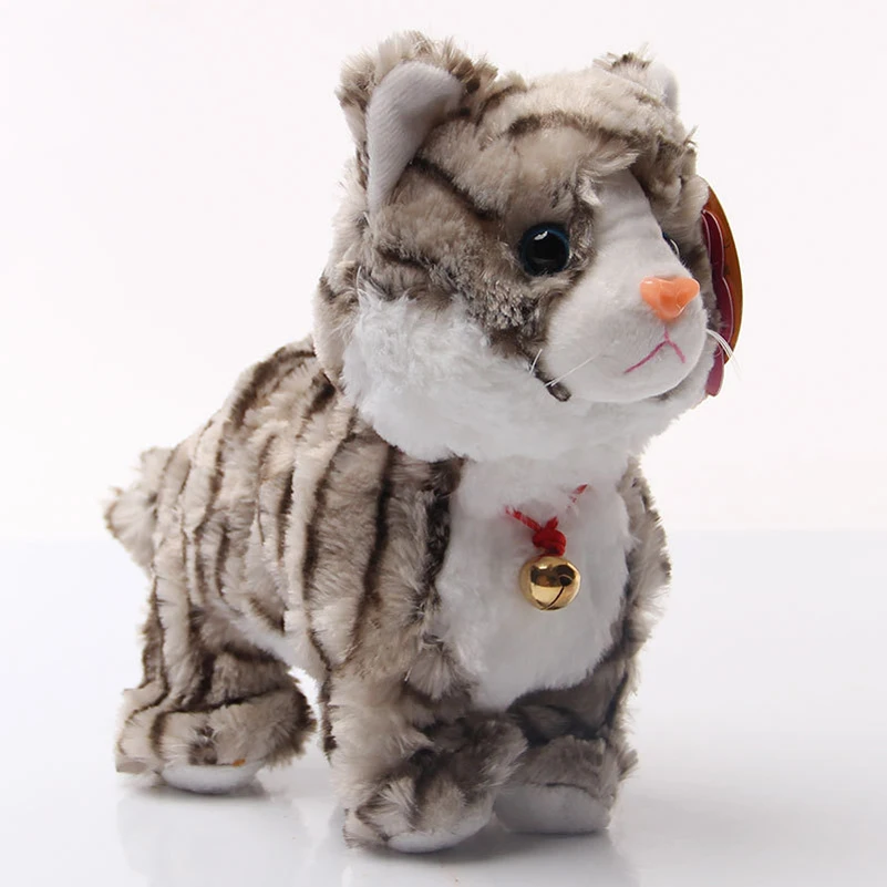 Animais de Estimação Controle de Som Passeio de Pelúcia Controle Remoto Brinquedos Robô Gatos Eletrônicos Bonito rc Animal Crianças Robôs Brancos 6 pelúcia animais de estimação bonito rc animal