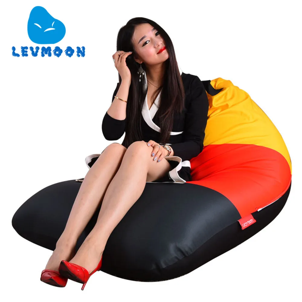 LEVMOON Beanbag Sofa Chair Germany Flag Seat Zac Bean Bag Bed Cover Without Filling Indoor Beanbags