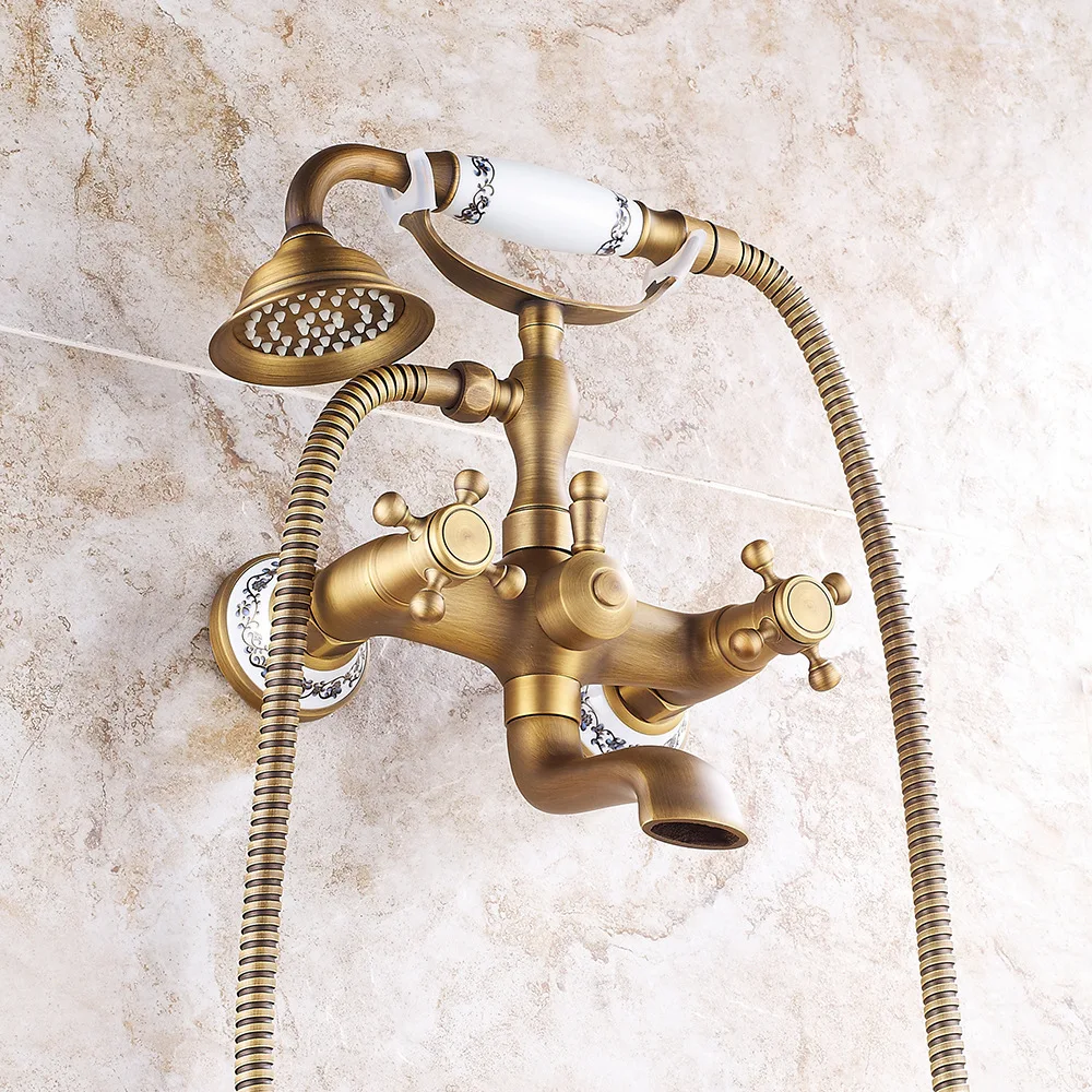 

Copper Simple Flowers Sprinkle European Simple Ancient Hand-held Shower Flowers Sprinkle Black Telephone Socket Flowers Wholesal