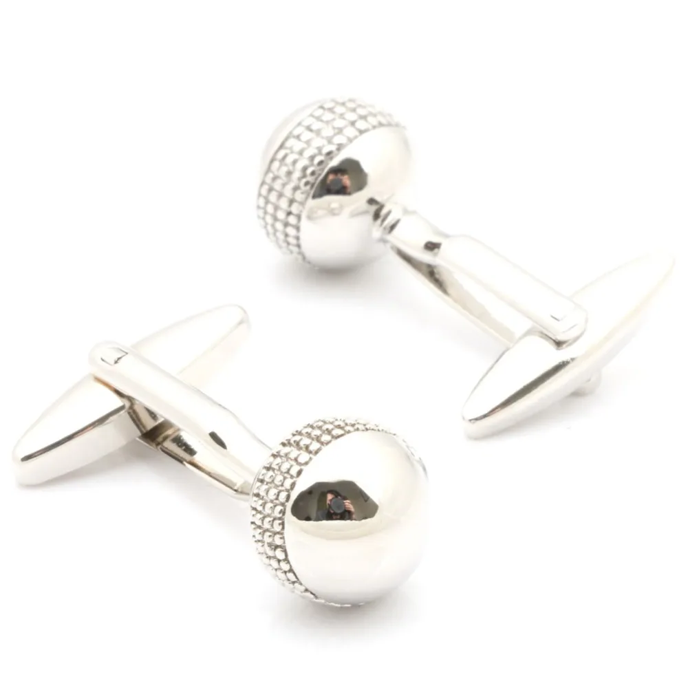 

The new men's jewelry shirt cufflinks round silver-plated fast shipping