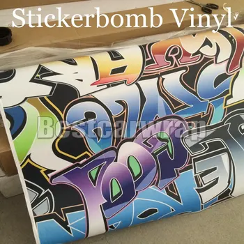 

Matte / glossy Graffiti Vinyl stickerbomb Vinyl Car Wrap Film graphic decal with air release Printed Vinyl in large print
