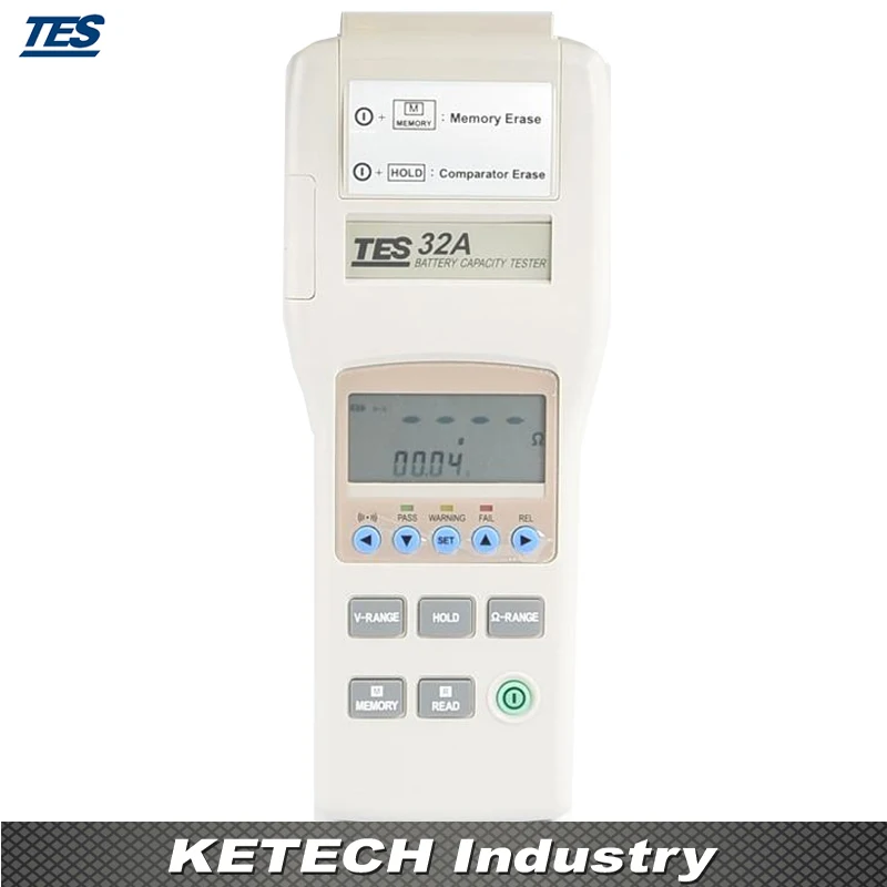 

TES-32A Handheld Battery Capacity Tester Meter 0-500AH with DCV Resistance Measurement RS232