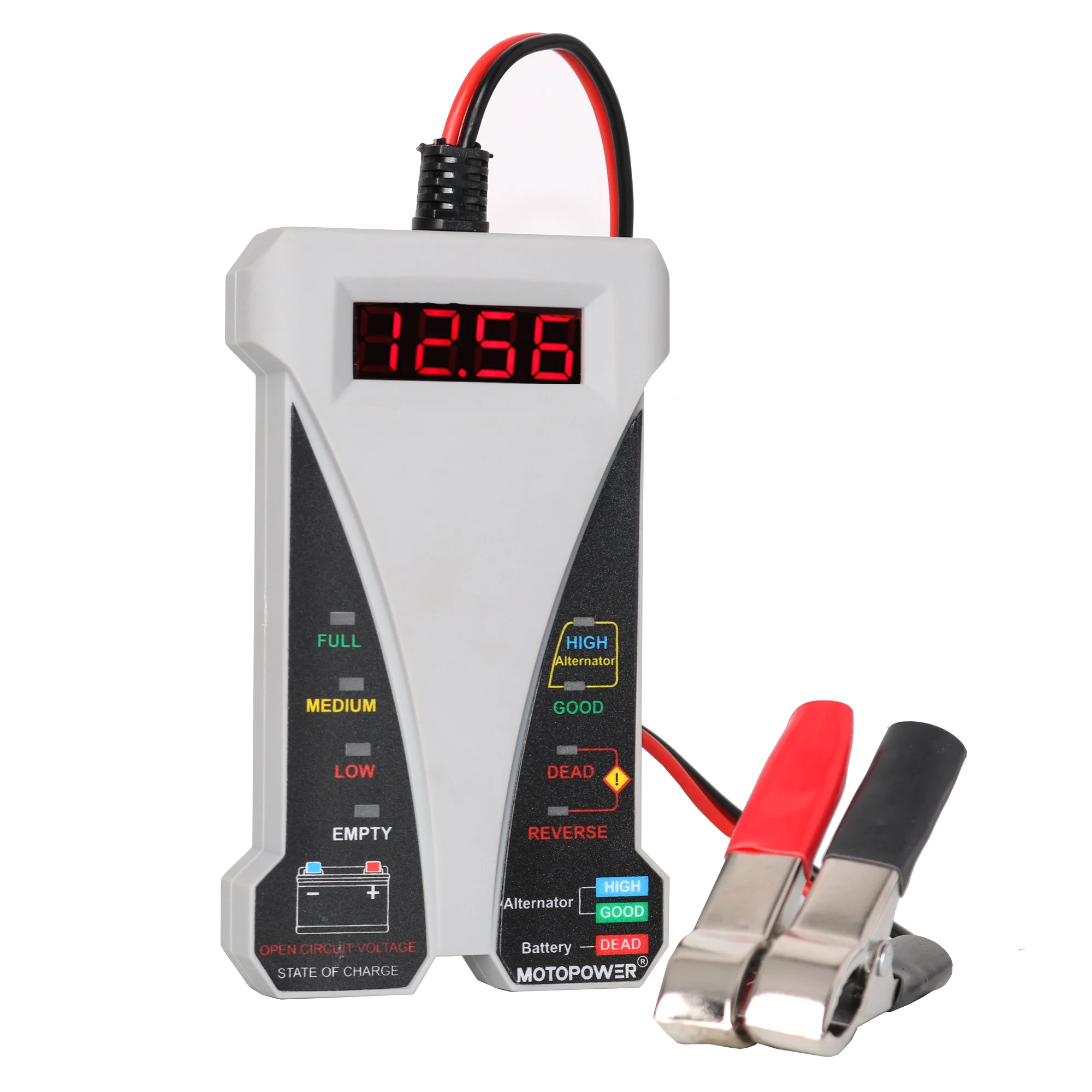 Цифровой автомобильный тестер батареи MOTOPOWER MP0514F 12 В с ЖК-дисплеем и светодиодным