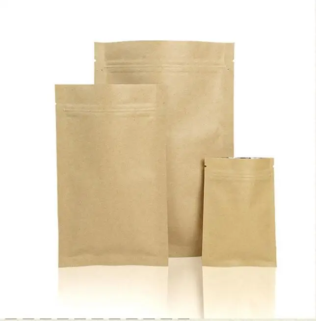 500pcs 6x8cm kraft paper ziplock bag mini kraft foil paper kraft foil