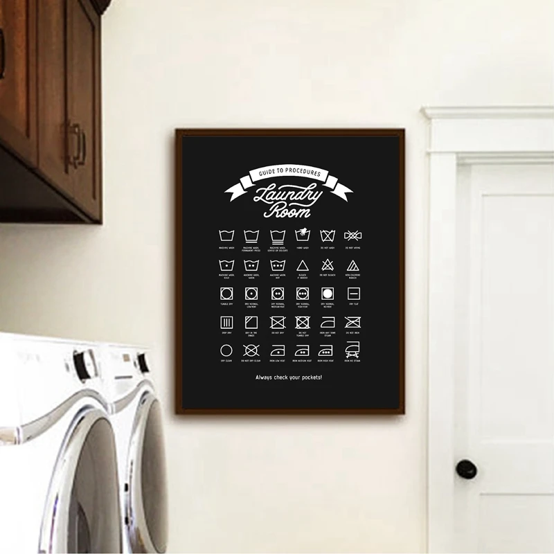 Laundry Symbols Painting Laundry Room Decor