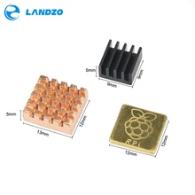 Raspberry Pi 3 modèle B dissipateur thermique 1 aluminium + 2 cuivre avec Logo tampon de refroidissement disipador dissipateur thermique pour framboise Pi 2 3 3b +(China)