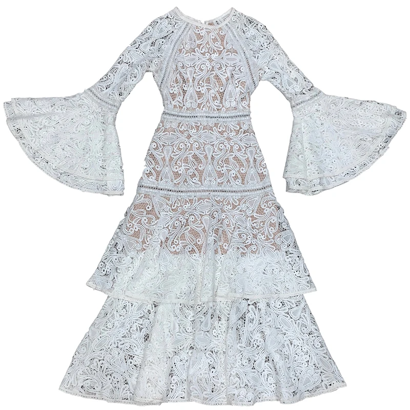 Women Summer Long Maxi Dress 2019 Vintage Sexy Party Night Elegant Embroidery Ruffled White Dress (4)