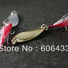 5 шт. рыболовная блесна, наживка тройной перо блесна с крючком для спиннинга золотой 6,5 г