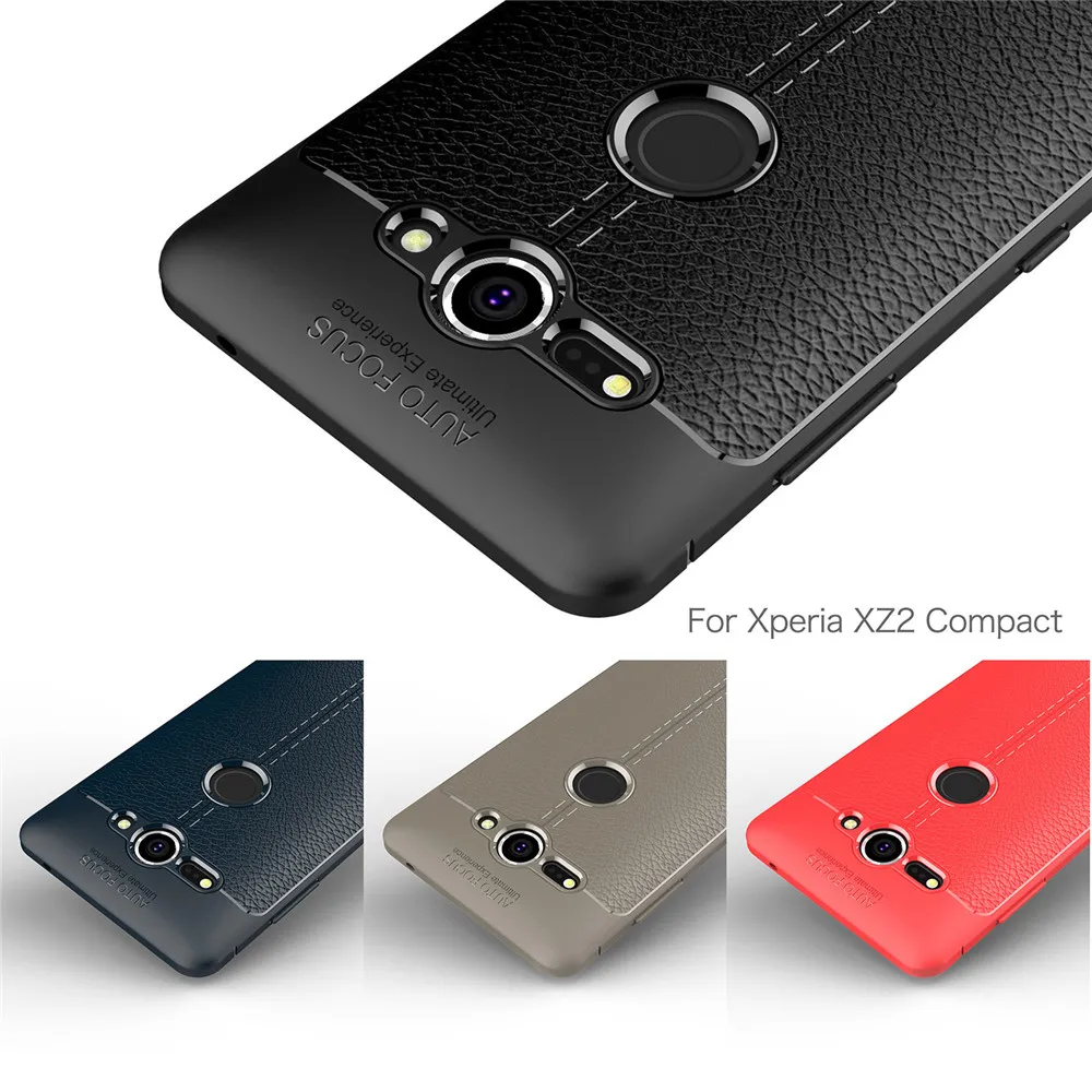 For Sony Xperia XZ2 Compact Phone Case luxury PU Leather Soft TPU Silicone Shield Back Cover Protection |