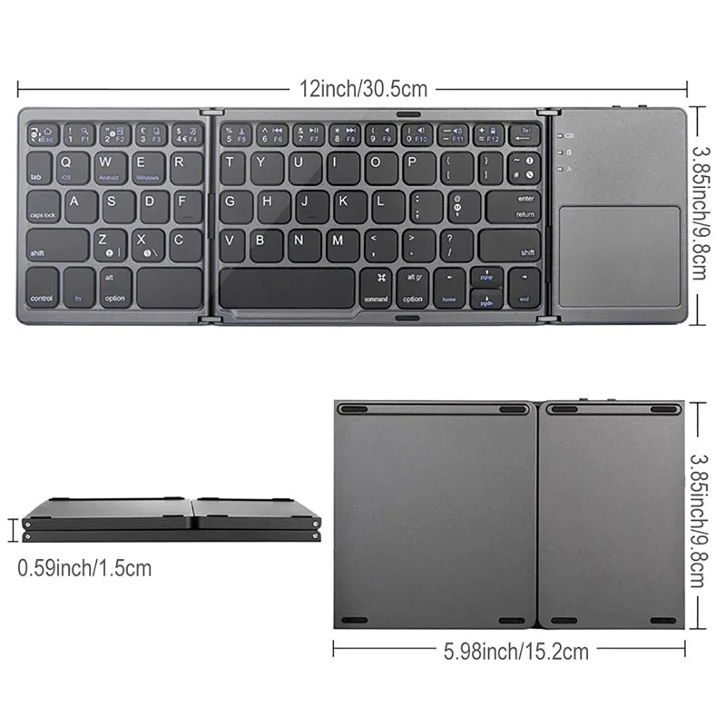 

for MediaPad T3 Honor Play Tablet Ultra Thin Light Mini Bluetooth 3.0 Three system Keyboard With Rechargeable Foldable Klavye