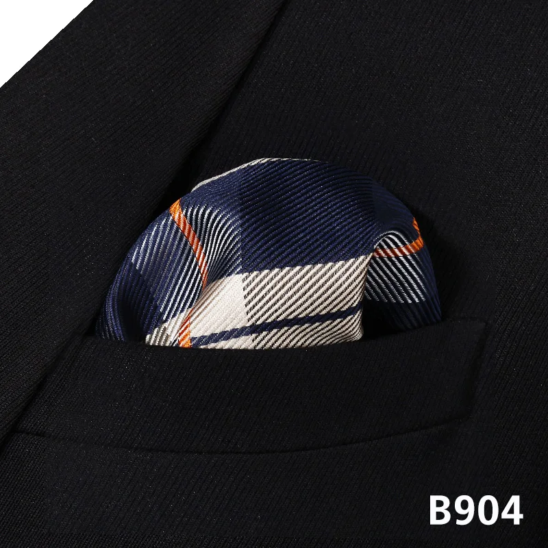 Горошек проверьте мужчин Silk Pocket Square Hanky Свадьба платок# B9 платок классический свадьбу - Цвет: B904