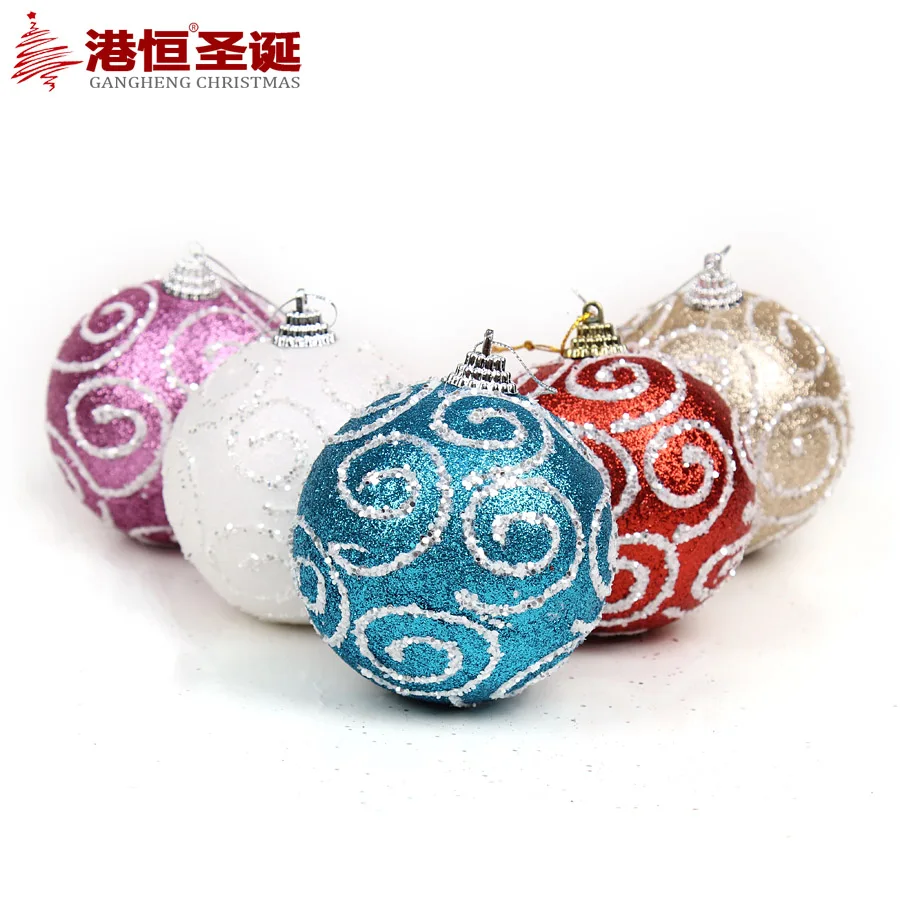 Christmas Tree Colored Drawing Hanging Foam Balls Diameter 