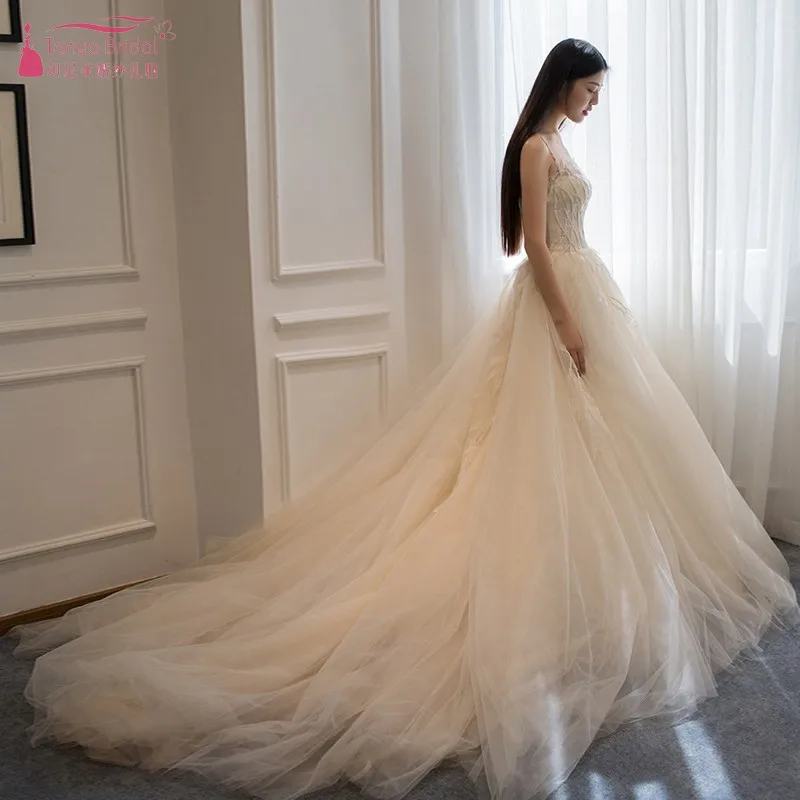 Vintage Wedding Dresses 2019 A Line 80cm Train Tulle Country