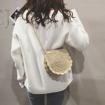 

Harajuku Straw Beach Crossbody Bag 2019 Vintage Ethnic Boho Handmade Woven Rattan Shoulder Bags Summer Holiday Casual Bags