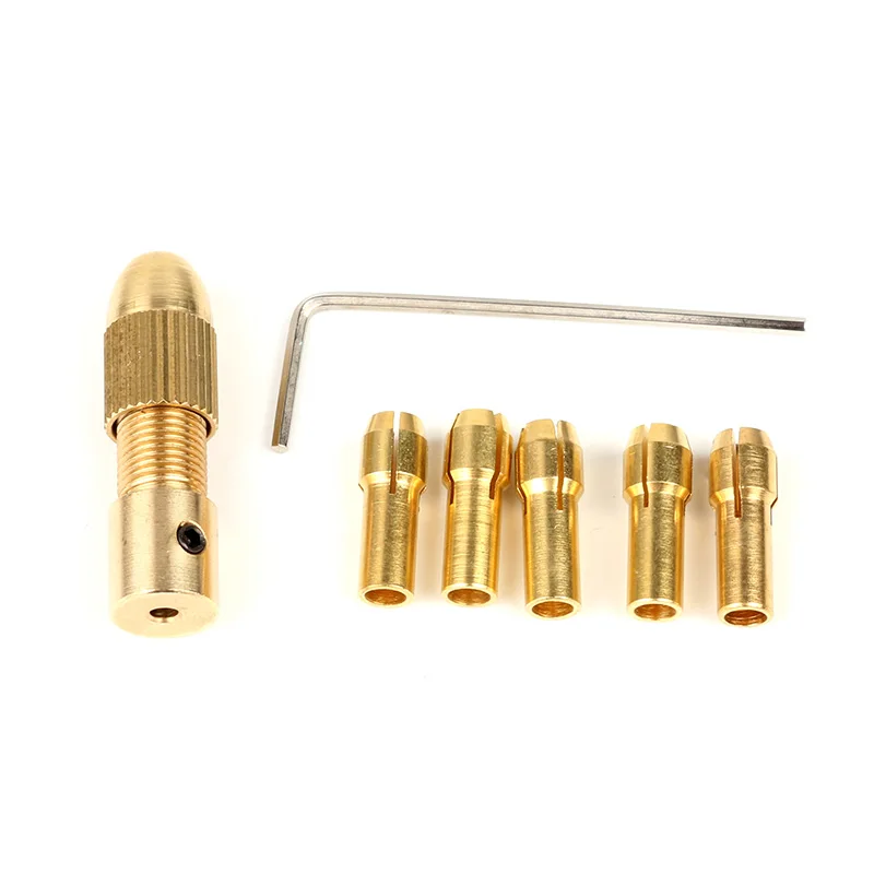 Hot 1.0-3.0mm Mini Drill Chuck Kit Micro Twist Electronic Dremel Drill Chuck Keyless Adapter with 1Pc Wrench Mini Tool Clamp