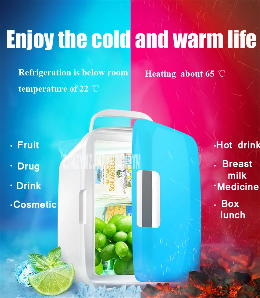 Новый портативный 5L мини-холодильник для автомобиля, дома, двойного назначения, 12 В, многофункциональный, для спальни, для дома