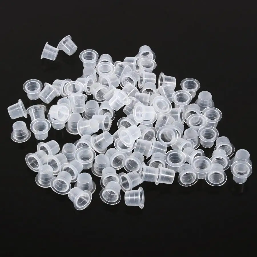 

Permanent Makeup Professional 100Pcs Small Tattoo Machine Pigment Ink Cups Cap Supply Set Tattoo Supplie