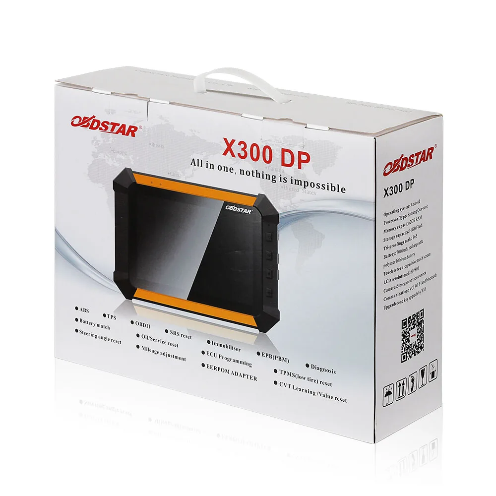 Программатор ключей OBDSTAR X300 DP планшет на Android полная посылка с многоязычным чипом