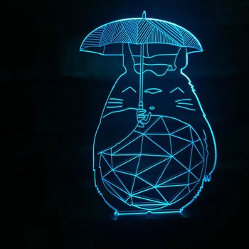 

Chinchilla 7 Color Holograma 3D Light Gradient Lampara LED Visual Stereo Light Illusion Lights Visual Lampka Table Lamp Gift Kid