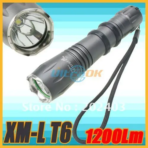 1200 lumens CREE XM-L T6 Bright 5 Modes LED Aluminum Alloy Flashlight Torch