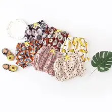 Детская одежда хорошего качества, новые летние детские шорты, ins explosions, хлопковые штаны для девочек с бантом и принтом