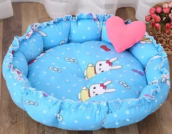 

Cute Cat Dog Bed Winter House Warm Cotton Foldable Round Pumpkin Nest Mini Puppy Pet Bed Dog Mat Color Randomly