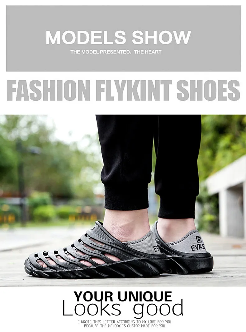 1 (25)Sandals Mesh Shoes Men Breathable Beach Slippers Sport Water Socks Hollow Aqua Wading Shoes Chaussure Homme