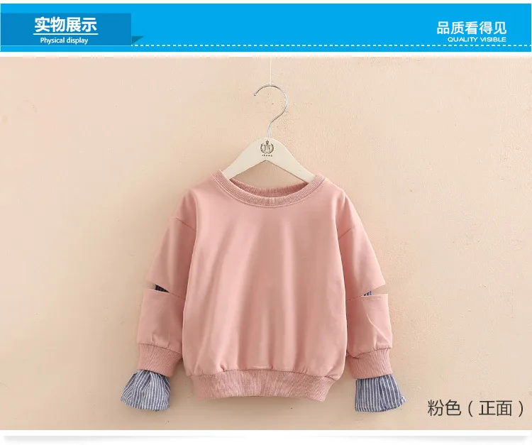 2018 Spring Autumn 2-10 11 12 Years Old Teenager Children Patchwork Fake 2 Pcs Baby Kids Basic Sweatshirt For Girls 11 12 Years (6)