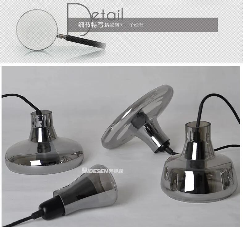 Современный домашний декор A/B/C/D светодиодный светильник для столовой дымчато-серый стеклянный подвесной светильник для кофейни светильник для бара