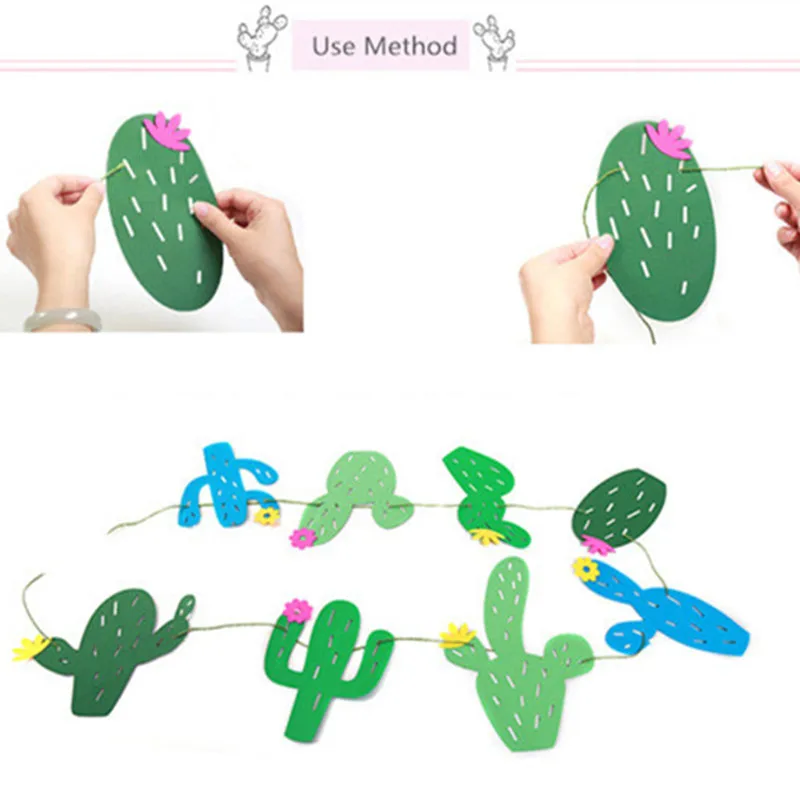 1 шт. классические растение кактус бумажные гирлянды классный Декор детей вечерние дверь комнаты фестиваль Звездная гирлянда декоративная растяжка