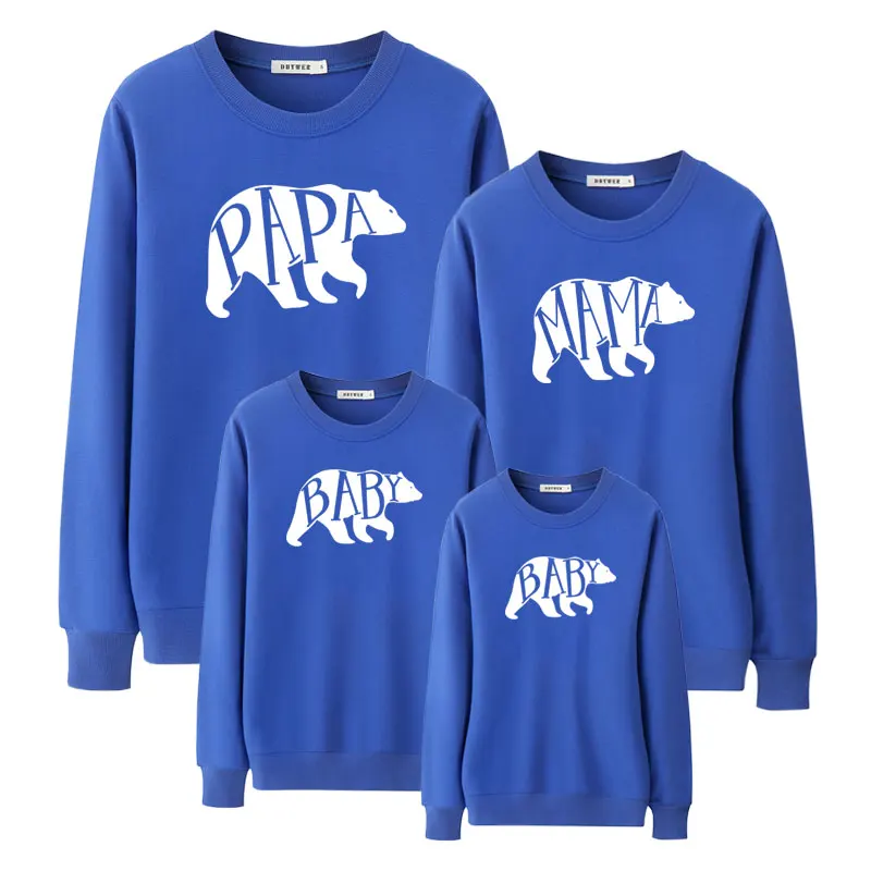 

Fashion mommy and me matching oufits papa mama baby bear sweatshirt mother daughter father son daddy family look clothes mom mum
