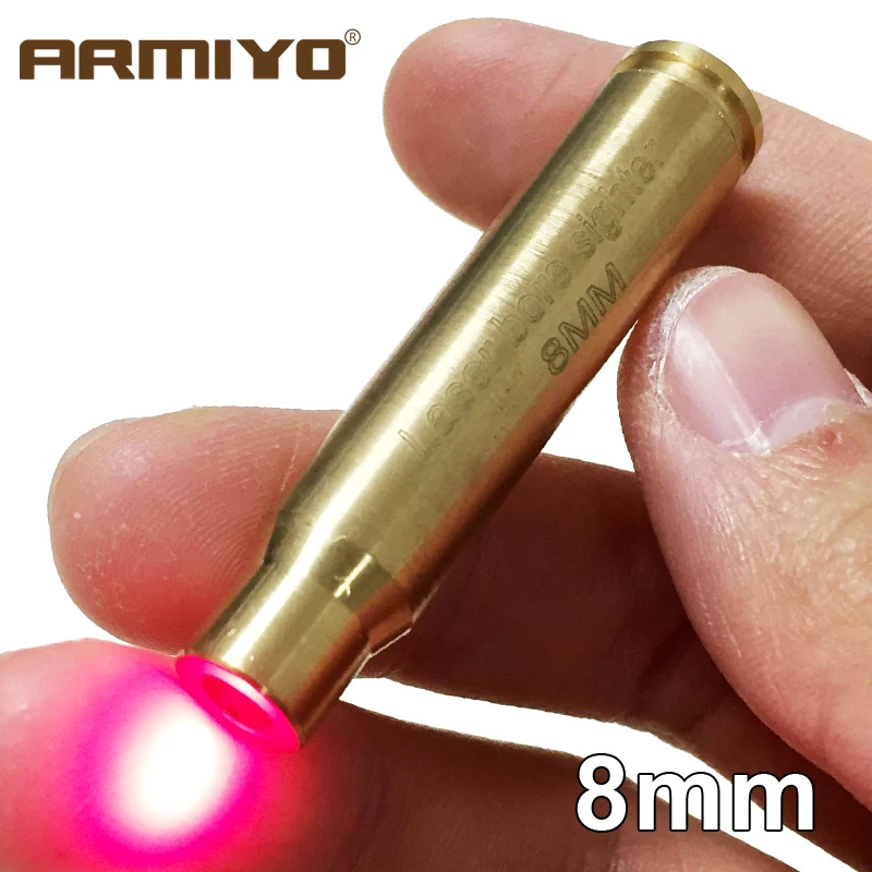 

Armiyo Tactical Gun Optics Red Laser Boresight CAL: 8mm 11.8mmx55.5mm Cartridge Rifle Bore Sight Hunting Shooting Accessories