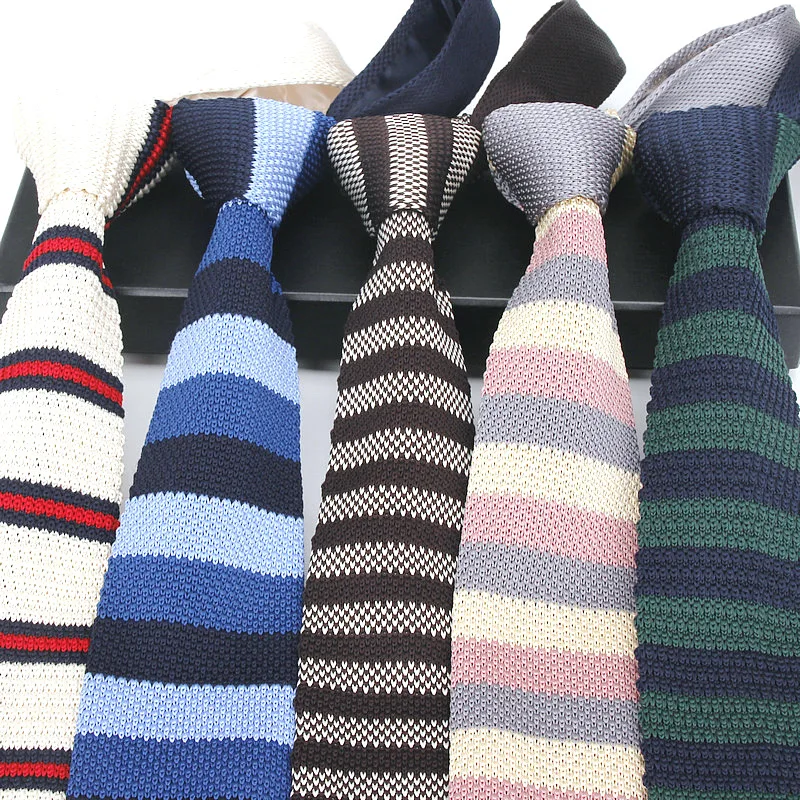 

Arrowhead Knitted Tie Men's Fashion Retro Style Wool Tie 17 Striped Ties Available In Multiple Colors