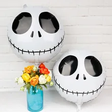 Tête de squelette ronde 18 pouces, 5 pièces, ballon citrouille Halloween en aluminium, ballon Vampire pour fille, décoration d'halloween, fournitures de fête