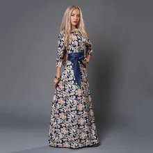 S.FLAVOR Brand Women long Dress hot sale 2018 Spring Summer Russian Style Print Dresses Long Floor-Length Elegant vestidos