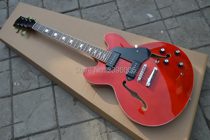 Custom shop ES semi hollow electric guitar,hollow body 335 version electric guitar.P 90 pickups.red color guitar high quality Custom shop ES semi hollow electric guitar,hollow body 335 version electric guitar.P 90 pickups.red color guitar high quality