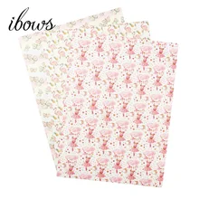 IBOWS 22 см* 30 см Блестящий тканевый лист Розовая серия милая девушка печатная ткань для DIY Волосы материалы для бантов ручной работы ремесла украшения