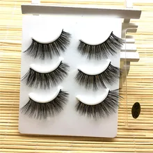 3 пары 3D ручной работы грязные Толстые Накладные ресницы крест Черные натуральные длинные удлиненные поддельные тушь для ресниц инструменты для макияжа#02