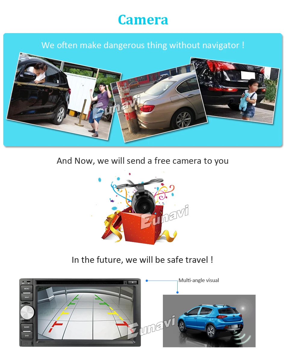 Clearance Eunavi Double 2 Din Car PC DVD player for universal with GPS Navigation MP3 Radio RDS Video country map Bluetooth Mp4 car sterto 16