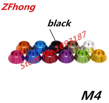 

100pcs M4 hex socket cap head Black aluminum cone washer