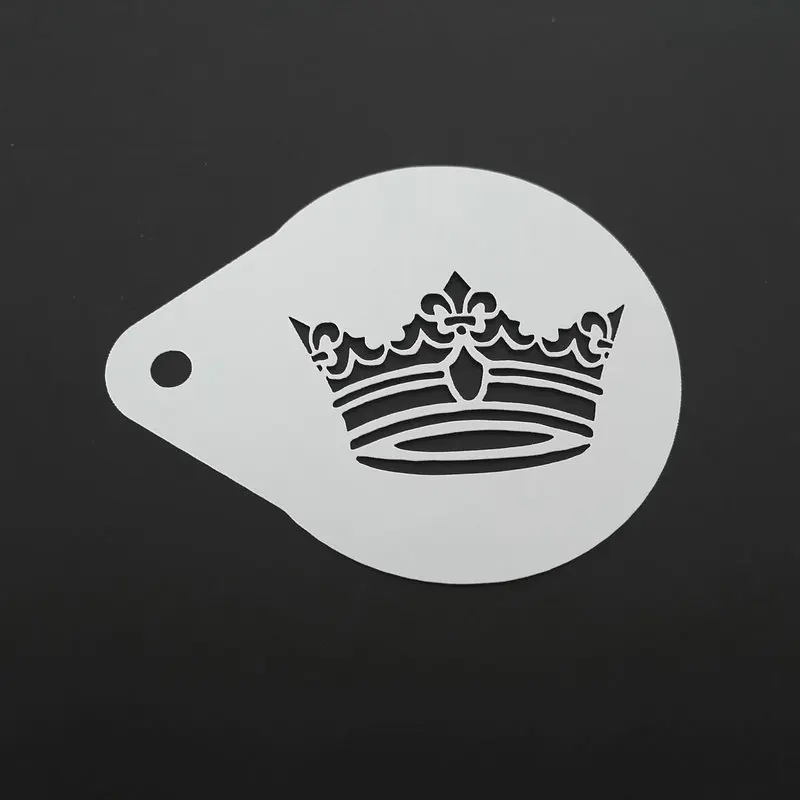 Трафарет для кофе King Queen Корона 2 8 дюйма шаблон капучино с латте инструмент
